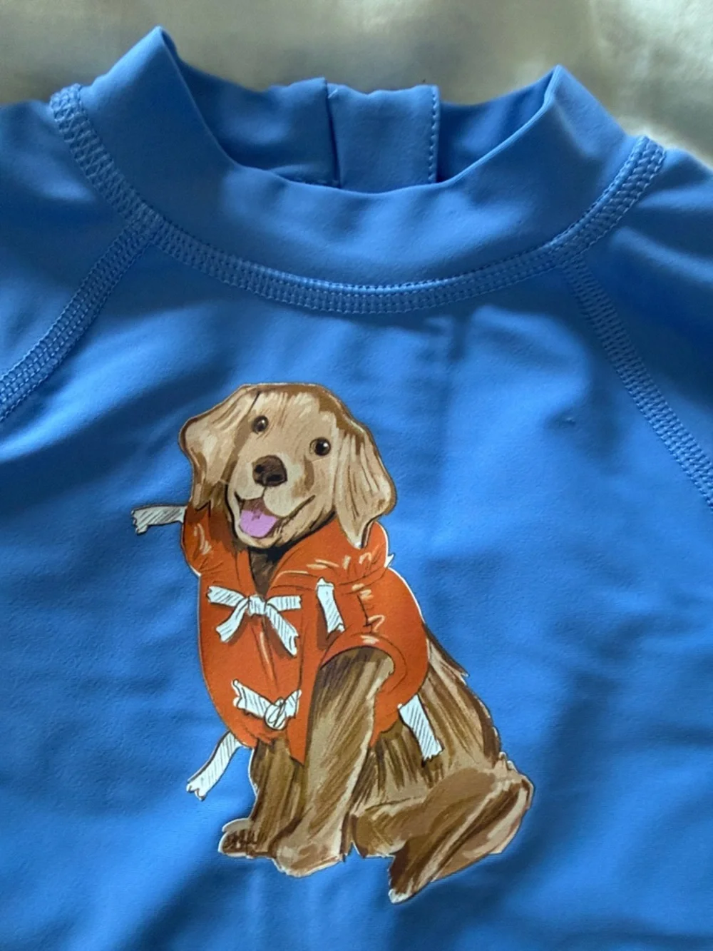 Polo Long-Sleeve Swim Rashguard with Dog Graphic - Picture 3 of 8